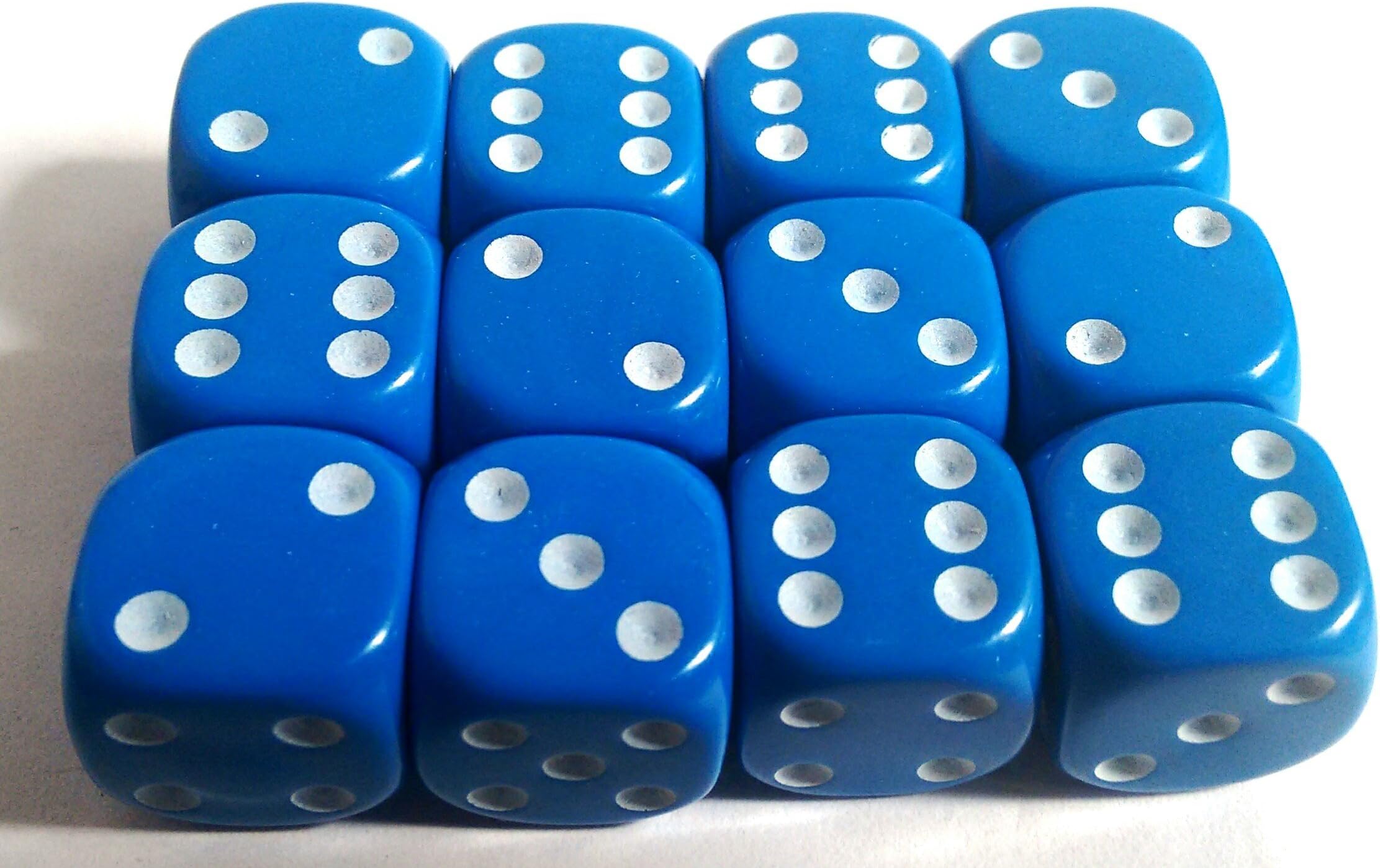 Blue 16mm D6 Opaque x12 Dice