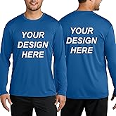 Custom Mens Long Sleeve T-Shirt, Dry-fit CustomTee. Design Your Shirt Long Sleeve, Moisture Wicking UPF Sun Protection Shirts. PC380