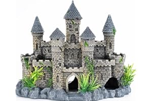 Borlech Aquarium Castle Decorations Fish Tank Castle Decorations Ornaments (Style C)