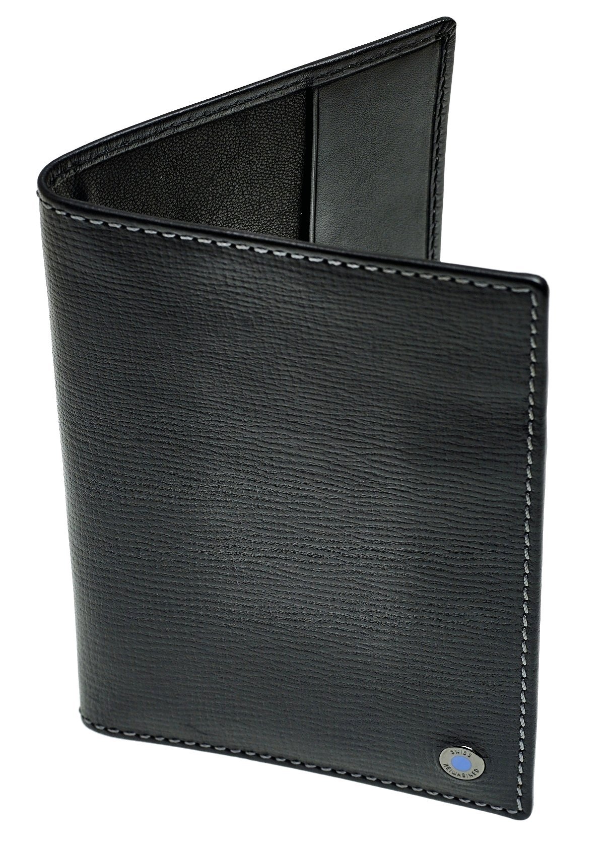 SWISS REIMAGINED Mens Genuine Leather Slim RFID Passport | Business Travel Wallet