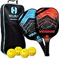 Helium Versus Pickleball Set - Pickleball Paddles with Honeycomb Core, Graphite Strike Face, and Premium Comfort Grip – 4 Balls and Convenient Sports Bag Included (Set of 2 or Set of 4 Paddles)