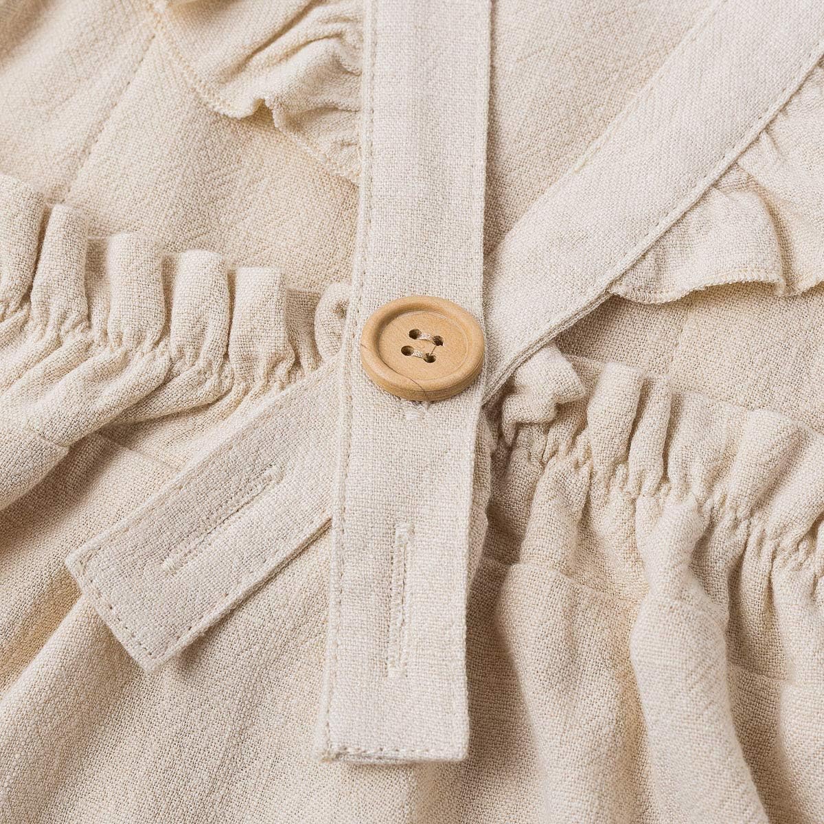 Simplee kids Baby Onesies Unisex Cotton Linen Handmade Romper Jumpsuit Solid Color Long Sleeve Jumpsuit: Clothing
