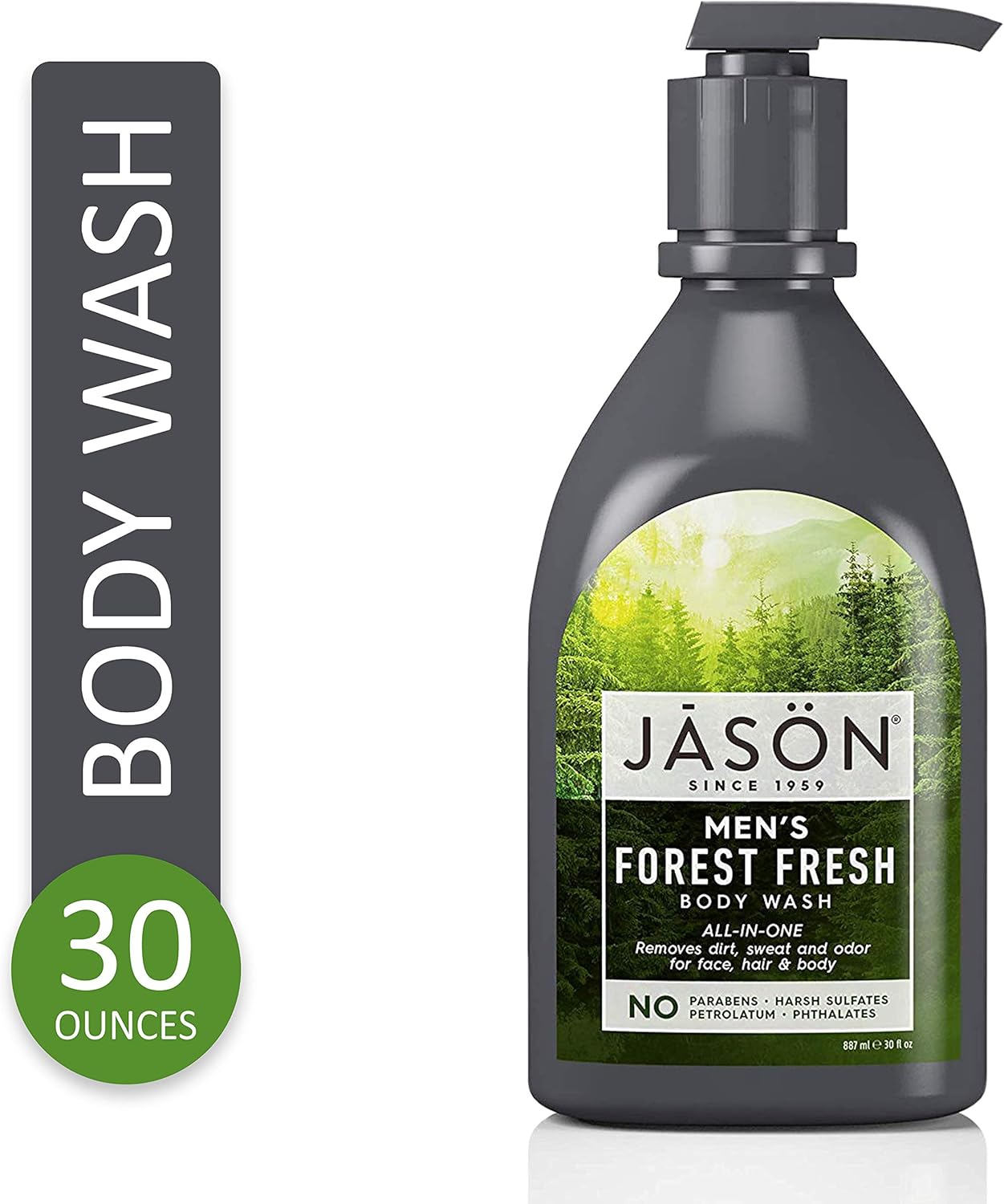 Jason Men's Body Wash AllInOne Forest Fresh 30 Fl Oz, 30 ounces