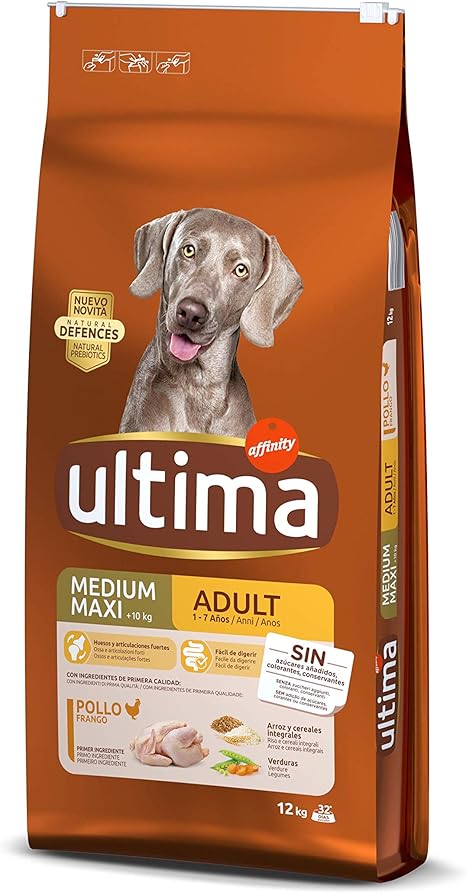 Ultima Croquettes Au Poulet Pour Chiens Adultes De Taille Moyenne à Grande 12 Kg