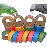 ToughRight 24Pcs Fatty Bagels Bird Toys for Parrots Durable Cardboard Chewing Shredding Foraging Foot 1.75" for Medium &amp; Large Parrot Amazons Mini Macaws African Greys Cockatoos Eclectus Senegal