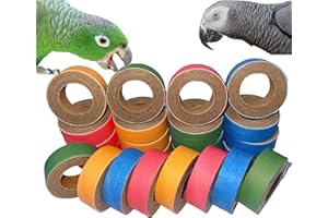 ToughRight 24Pcs Fatty Bagels Bird Toys for Parrots Durable Cardboard Chewing Shredding Foraging Foot 1.75" for Medium & Large Parrot Amazons Mini Macaws African Greys Cockatoos Eclectus Senegal
