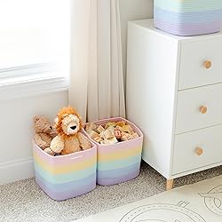 NaturalCozy Storage Cubes 11 Inch Cotton Rope Woven