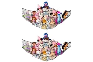 Lilly's Love Large Stuffed Animal Hammock | Corner Hanging Organizer, Stuffed Animal Storage | Easy to Hang Plushie Net w/Inc