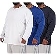 Real Essentials 3 Pack: Men’s Big & Tall Tech Stretch Long-Sleeve & Short-Sleeve Dry-Fit T-Shirt (3XT-5XT)