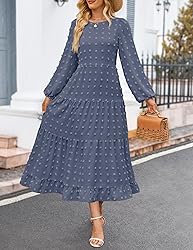 ZESICA Women's Fall Long Sleeve Maxi Dresses 2025