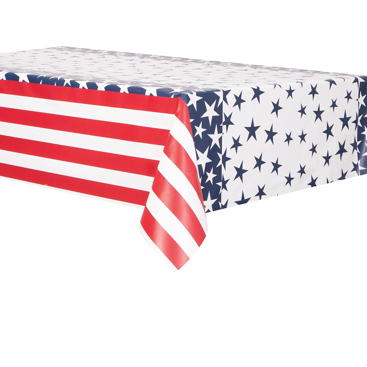 Unique Party 58643 Stars and Stripes 4th of July Plastic Tablecloth
