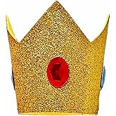 Gushijieju Princess Peach Crown Adult Peach Costume Accessories with Headband