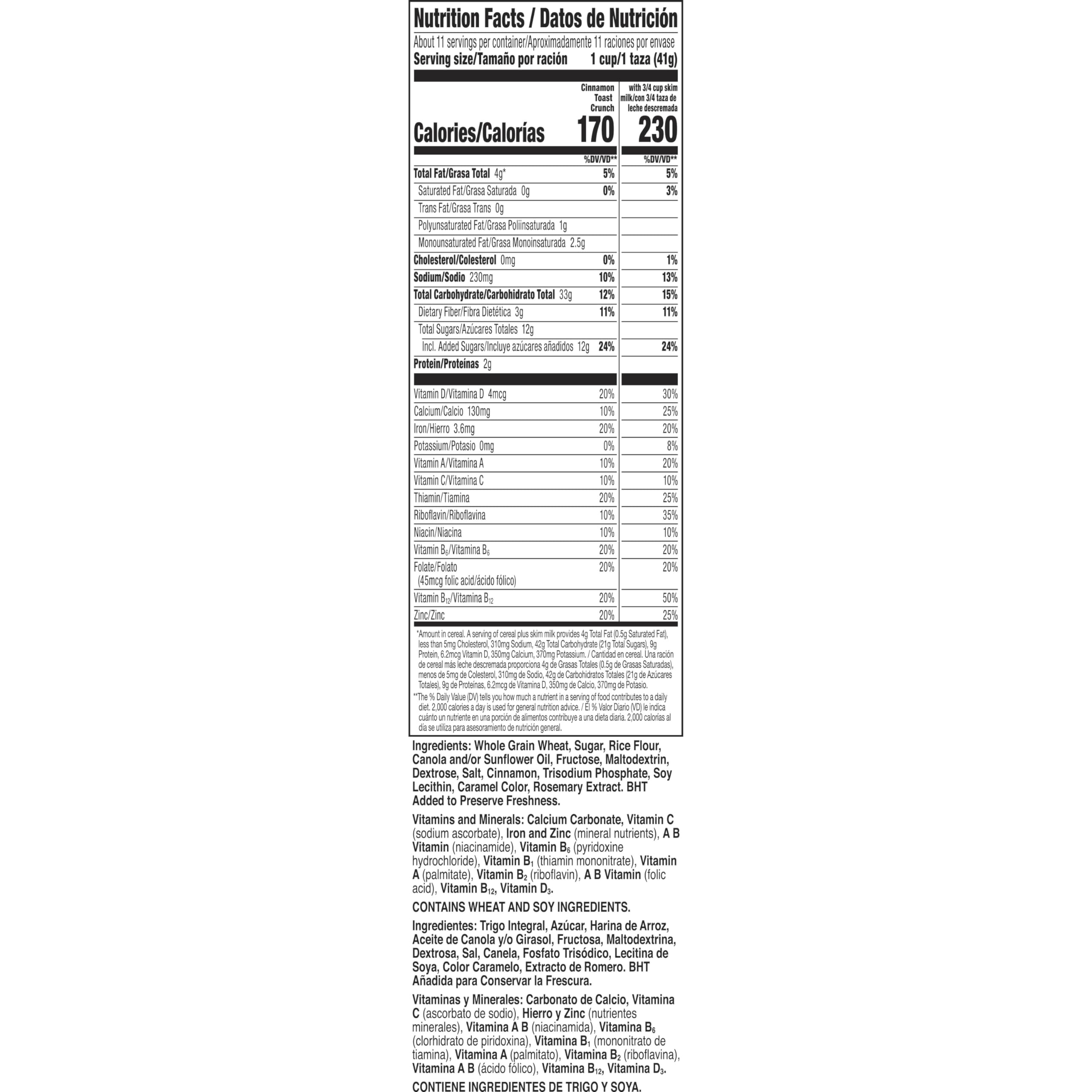 Cinnamon Toast Crunch Breakfast Cereal, Crispy Cinnamon Cereal, Large Size, 16.8 oz