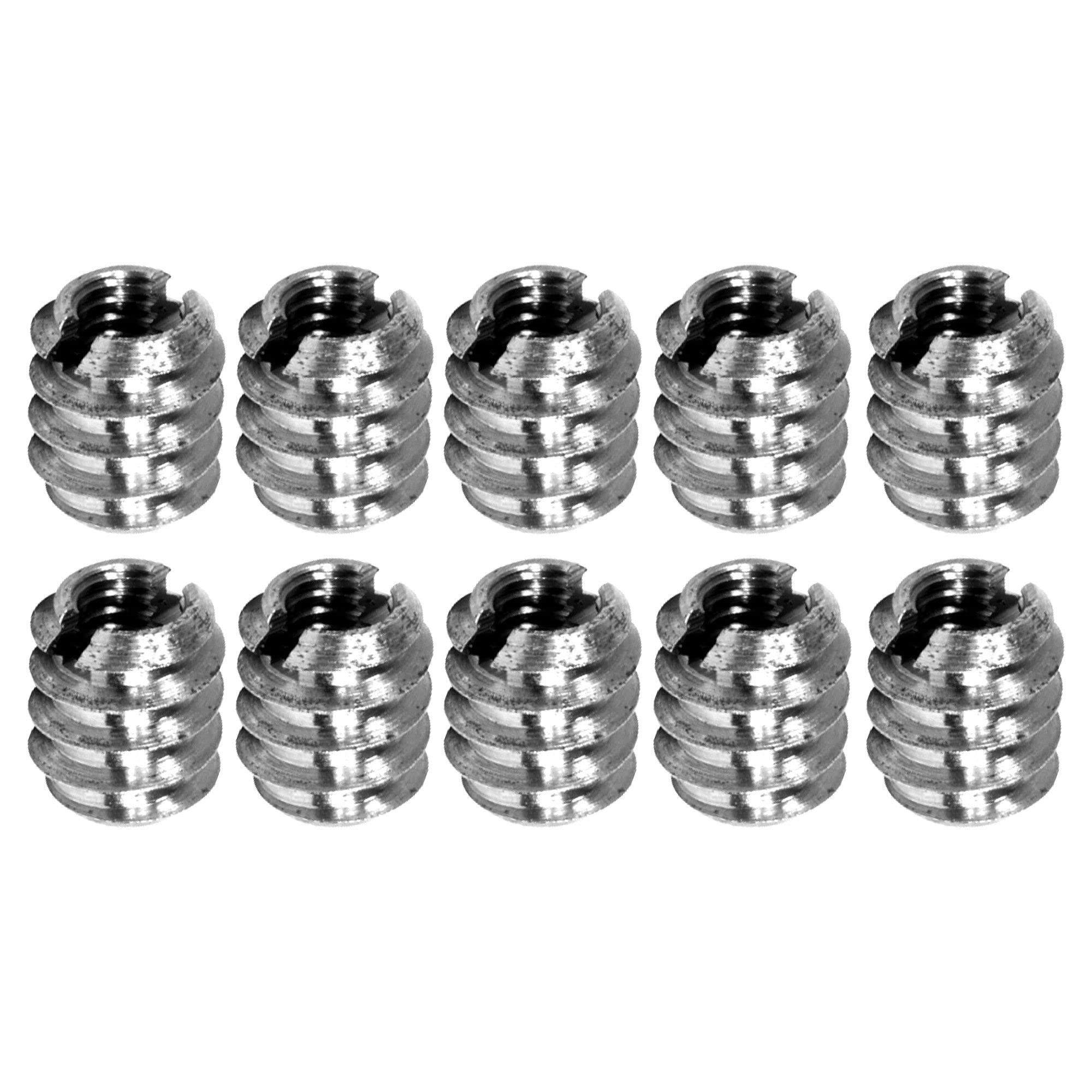cyclingcolors 10 x Screw-In Sleeve M6 with Screw Slot Steel Male Thread 12 mm Bore Hole 10 mm Length 11 mm Furniture Screw-In Nut