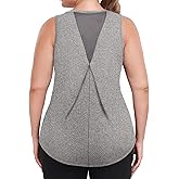 COOTRY Womens Plus Size Workout Tops Loose Fit Tank Tops Athletic Gym Yoga Clothes