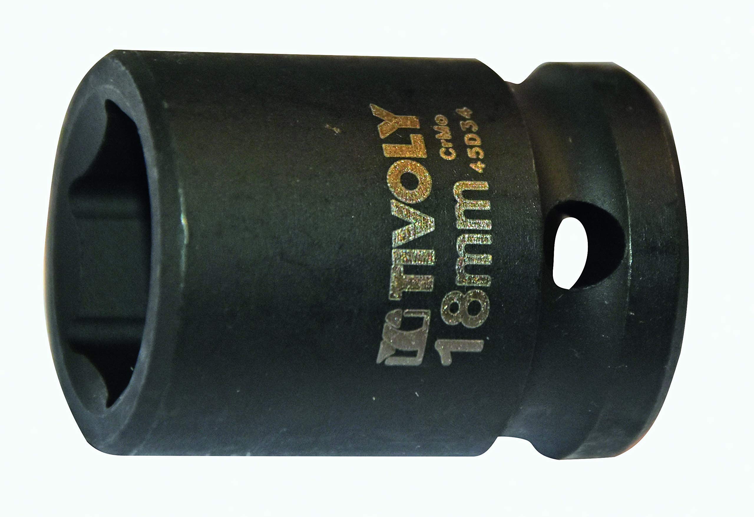Tivoly 11591421800 Hexagonal Socket Square Shock 1/2 Inch Diameter 18, Phosphate Black