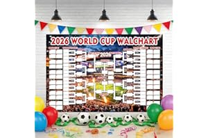SHRAPHY 2026 Fifa World Cup Schedule Backdrop Poster,Football Party Decorations,Flag Soccer Wall Decor,Tracker Copa Del Mundo