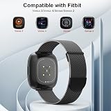 Higgs Magnetic Stainless Steel Mesh Strap for Fitbit Versa 3/4 Sense 2 Black view 5