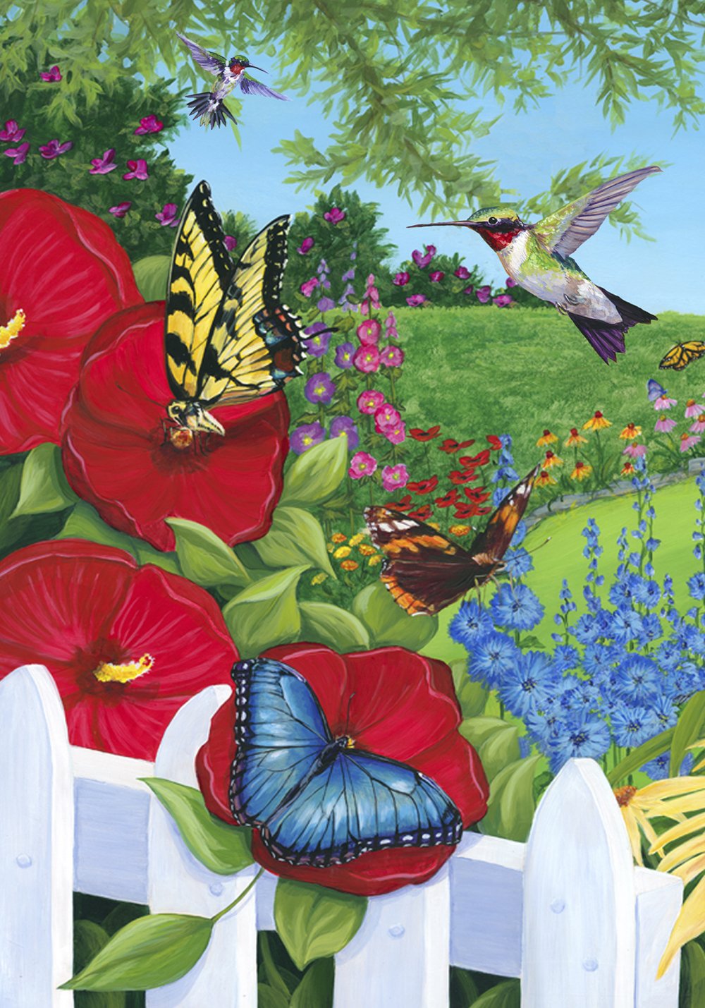 Best Hummingbird Garden Flag 28X40