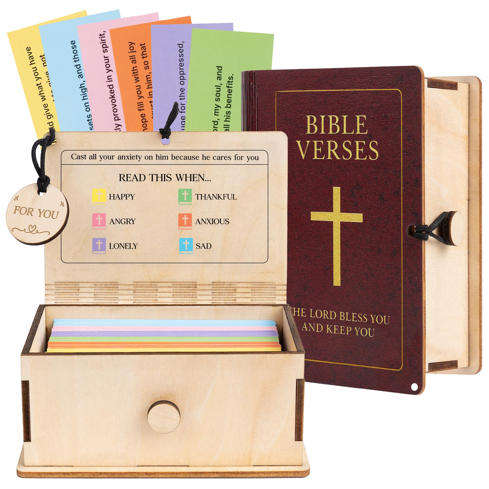 Photo 1 of 150 Pcs Christian Bible Verses Box, Gifts for Catholic Men Women, Read This When Bible Verses Jar For Daily Encouragement, Catholic Gift, Bible Gifts for Women, Scripture Prayer Cards