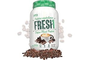 FRESH1 Vegan Protein (2LB), Gluten Free Protein Powder, Perfect Meal Replacement & Vegan Snacks (Cafe Mocha)