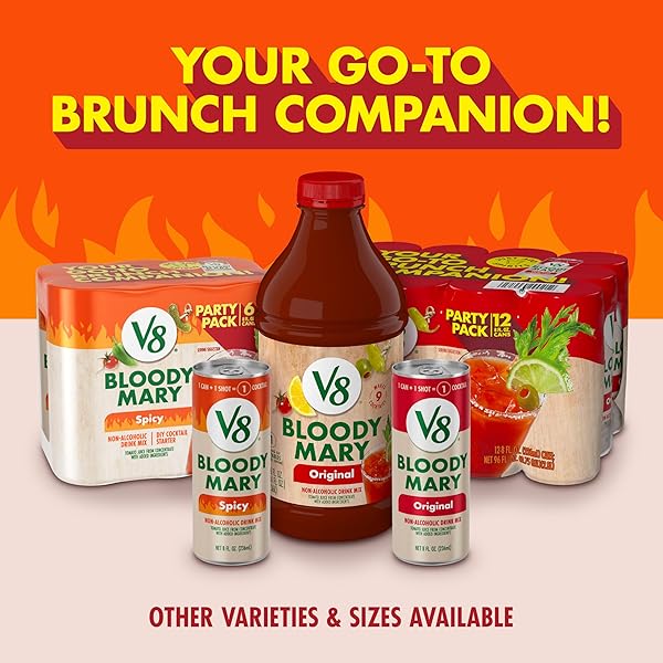 V8 BLOODY MARY SPICY MIX, 8 FL OZ CAN (PACK OF 6)