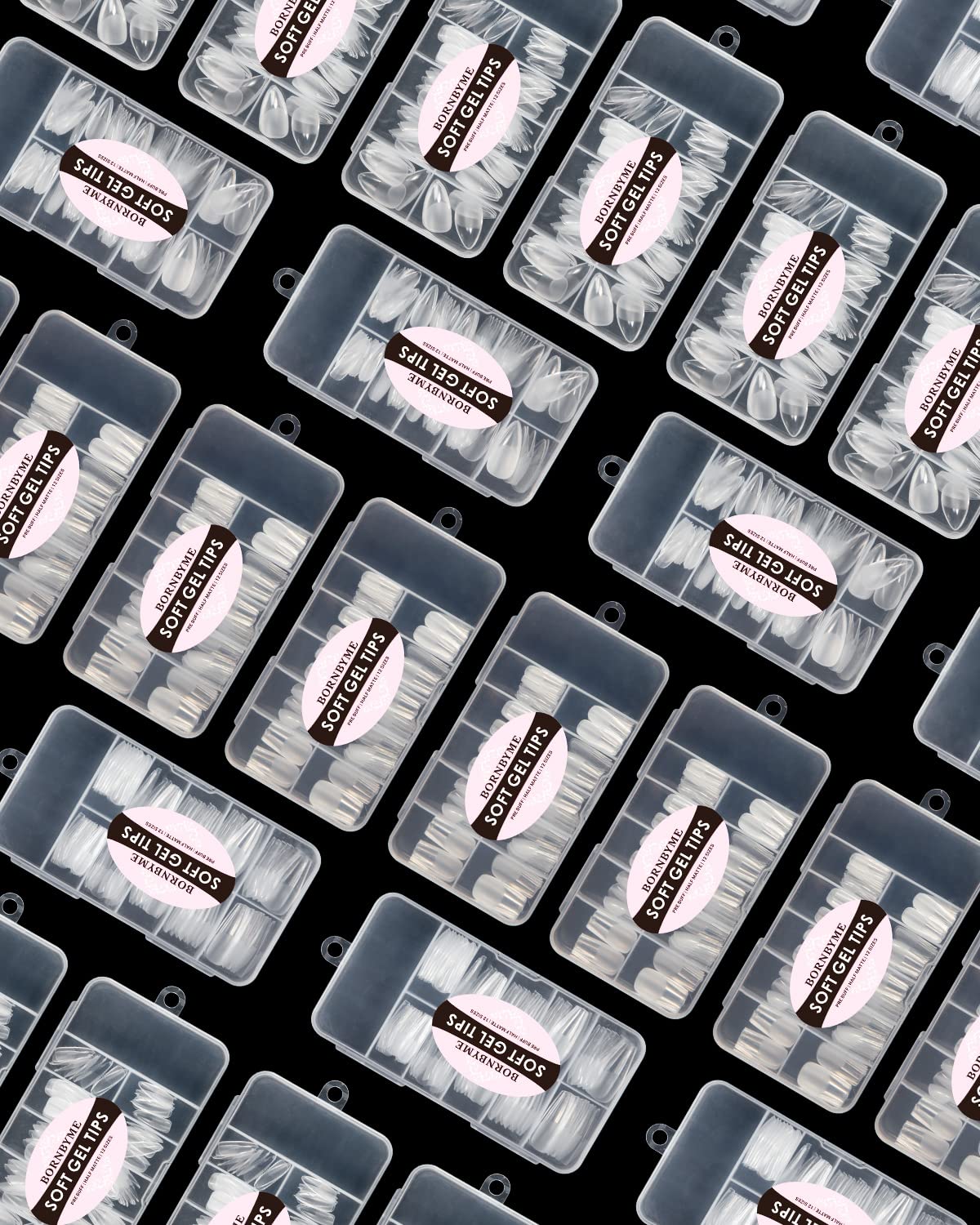 Soft Gel Nail Tips Medium Stiletto, 120PCS Pre Buff Full Cover Shaped Nail Extenison Tips Half Matte Gel Nail Tips BORNBYME - Image 7