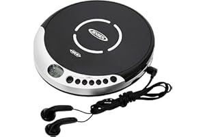 Jensen Portable CD Player with Bass Boost, Silver, JENCD60R
