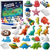 Juboury Kids Arts and Crafts Plaster Painting Craft Kit Art Set - Painting Your Own Space Dinosaurs &amp; Marine Life Figurines - Ceramic Painting Kit for Kids, Girls, Boys, Toddlers