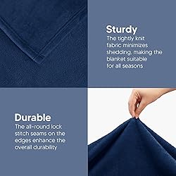 Utopia Bedding Fleece Blanket Queen Size Navy