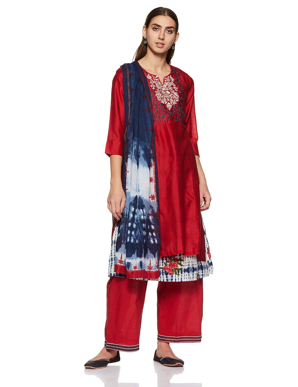 biba women's straight salwar suit set