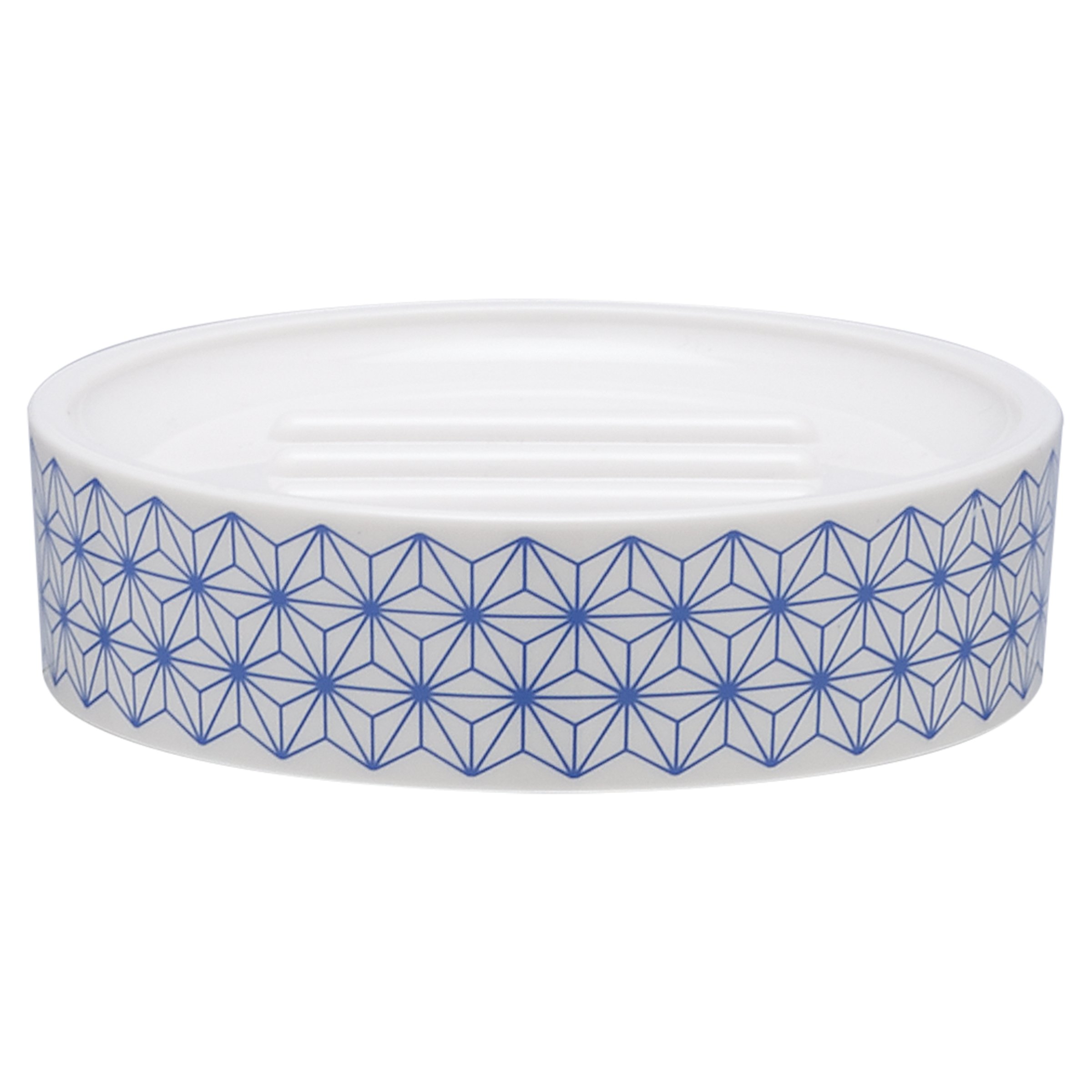 Sealskin Triangles Soap Dish, ABS, Blue, 11.1 x 3 x 11.1 cm