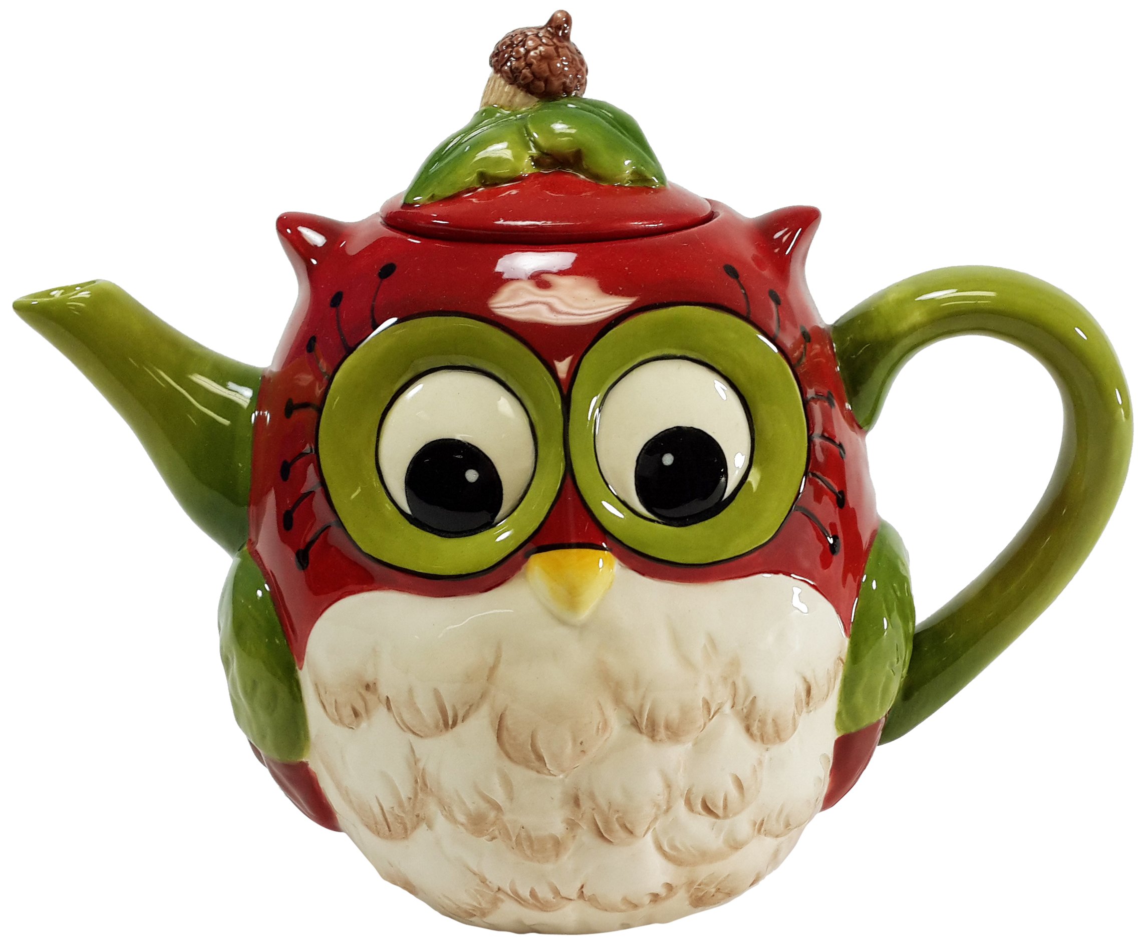 Cosmos 10915 Gifts Ceramic Owl Teapot, 6-Inch