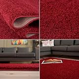 THE RUGS Red Shaggy Living Room Rug 180x270 cm 30 mm Thick view 5
