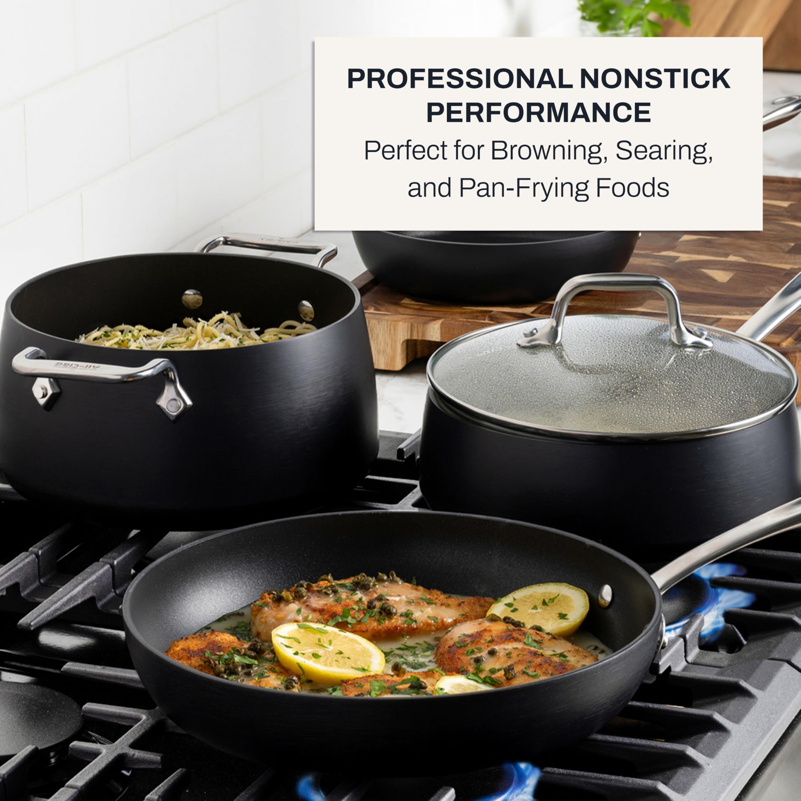 All-Clad HA1 Hard Anodized Nonstick Fry Pan Set – 3-Piece Cookware, 8