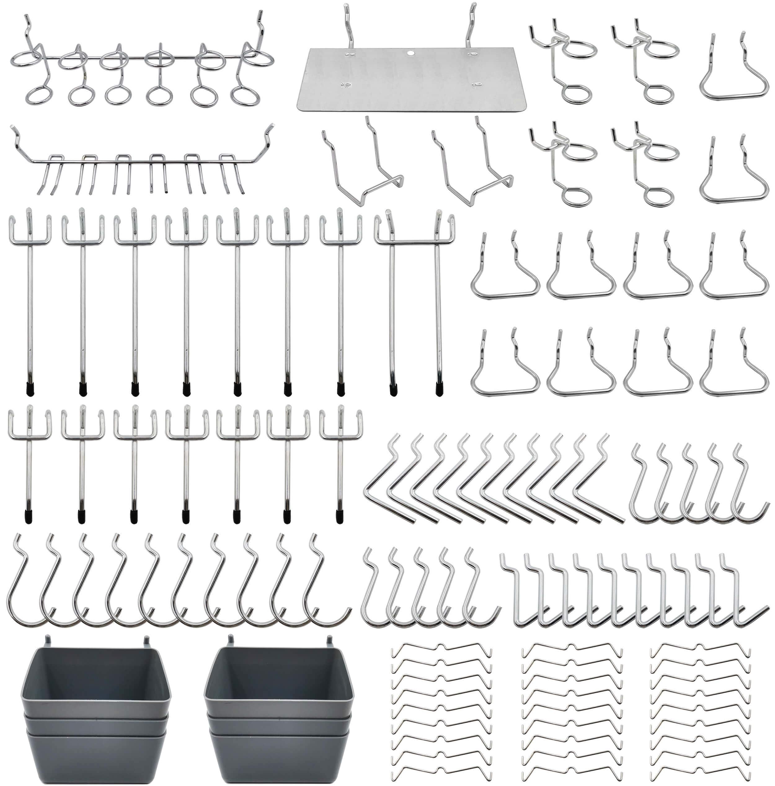 Photo 1 of FRIMOONY Pegboard Hooks Assortment with Pegboard Bins, Peg Locks, for Organizing Various Tools, 140 Piece