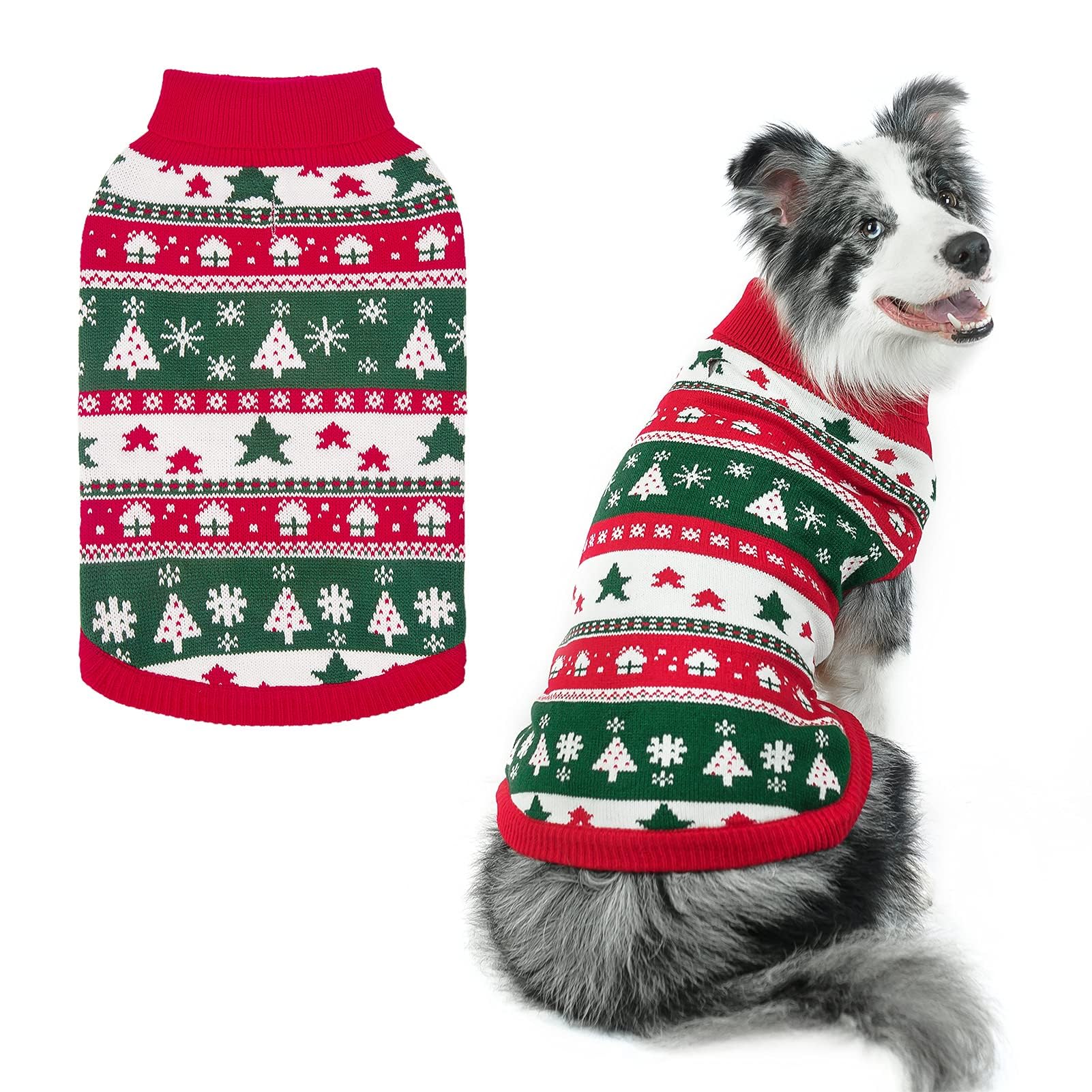 PUPTECK Christmas Dog Jumpers - Soft Warm Outfit Dog Sweaters Cold Weather Knitted Clothes for Small Medium Large Dogs Winter Wearing Costume โ image 1