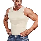 SOLCYSX Compression Shirt for Men Slimming Undershirt Body Shaper Tank top for gynomastica Sleeveless Shapewear Vest Men
