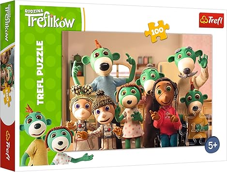 Trefl Puzzle 100 - Family Photo and Treflik Family, White