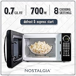 Nostalgia Retro Microwave Oven 0.7 Cu Ft, 700-Watt