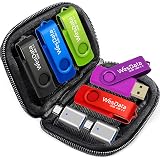 WesData 5 Pack 64GB USB Flash Drive and 2 Pack USB C Adapters in a Case, Thumb Drives Memory Stick Storage and Backup for Smart Phones with Type C Port, Laptops, PC(5 Colors) (64, GB)