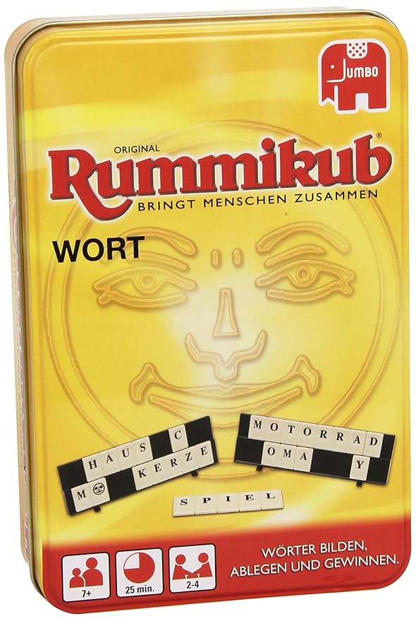 Jumbo 03974 - Original Rummikub Wort Kompakt in Metalldose