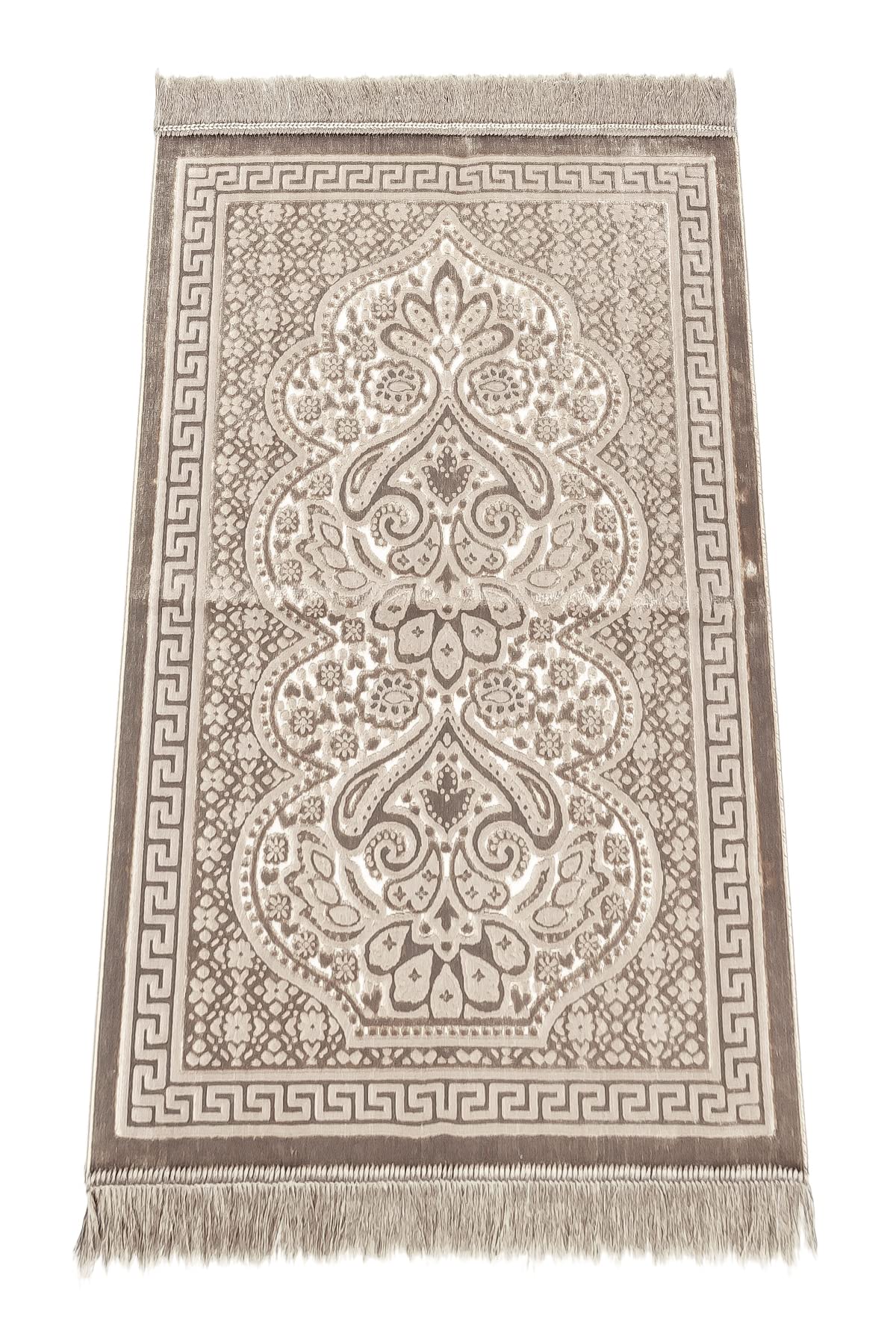 ihvan online, Soft Plush Lux Velvet Muslim Prayer Rug | Janamaz | Sajadah | Soft Islamic Prayer Rug | Islamic Gifts | Prayer Carpet Mat, Elegant, Color: Powder