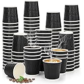 Nicunom 250 Pcs Disposable Espresso Cups 4 oz, Premium Insulated Paper Espresso Cup Corrugated Disposable Coffee Cups Small Ripple Wall Hot Cup for Hot Beverage or Cold Drinks