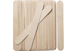 100 Pcs Craft Sticks Ice Cream Sticks, Borogo 6" x 3/4" Sticks Natural Wood Popsicle Craft Sticks Treat Sticks Ice Pop Sticks for DIY Crafts