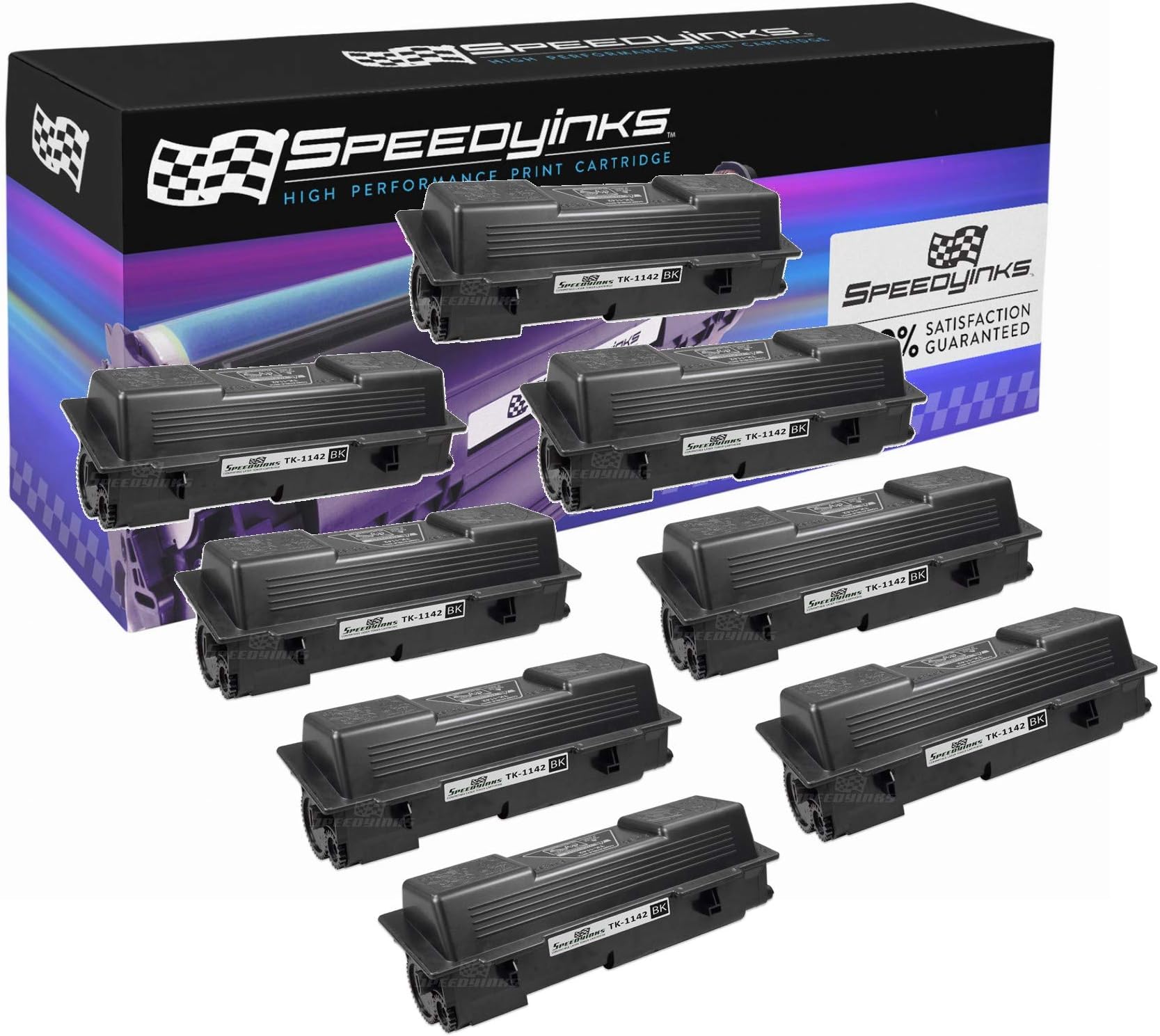 Speedy Inks Compatible Toner Cartridge Replacement for Kyocera-Mita Black TK-1142 (Black, 8-Pack)
