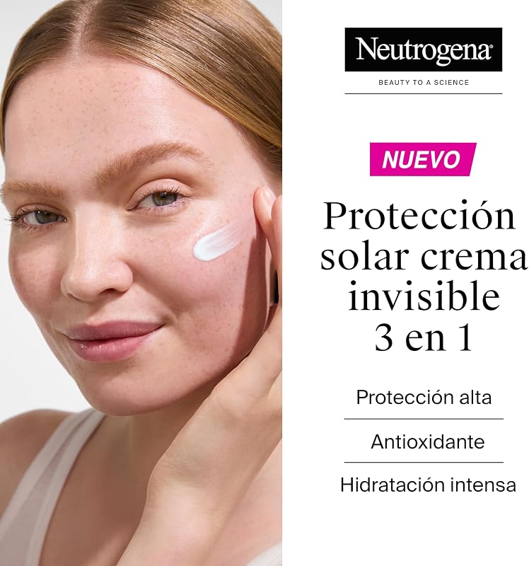 Creme Hidratante Ultra Sheer Solar Invisível SPF50 (50 ml), protetor solar facial de espectro amplo 50, hidratante facial hipoalergénico e não oleoso, protetor solar à prova de água