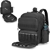 GOBUROS Tactical Pistol Backpack for 4 Handguns 12 Mags, Gun Range Backpack | Shooting Range Bag with TSA Lock and Padded Shoulder Straps, Handgun Backpack for Pistols and Ammo, Black