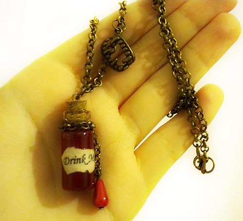 Vampire Blood in a Bottle Vial Necklace Drink Me Necklace