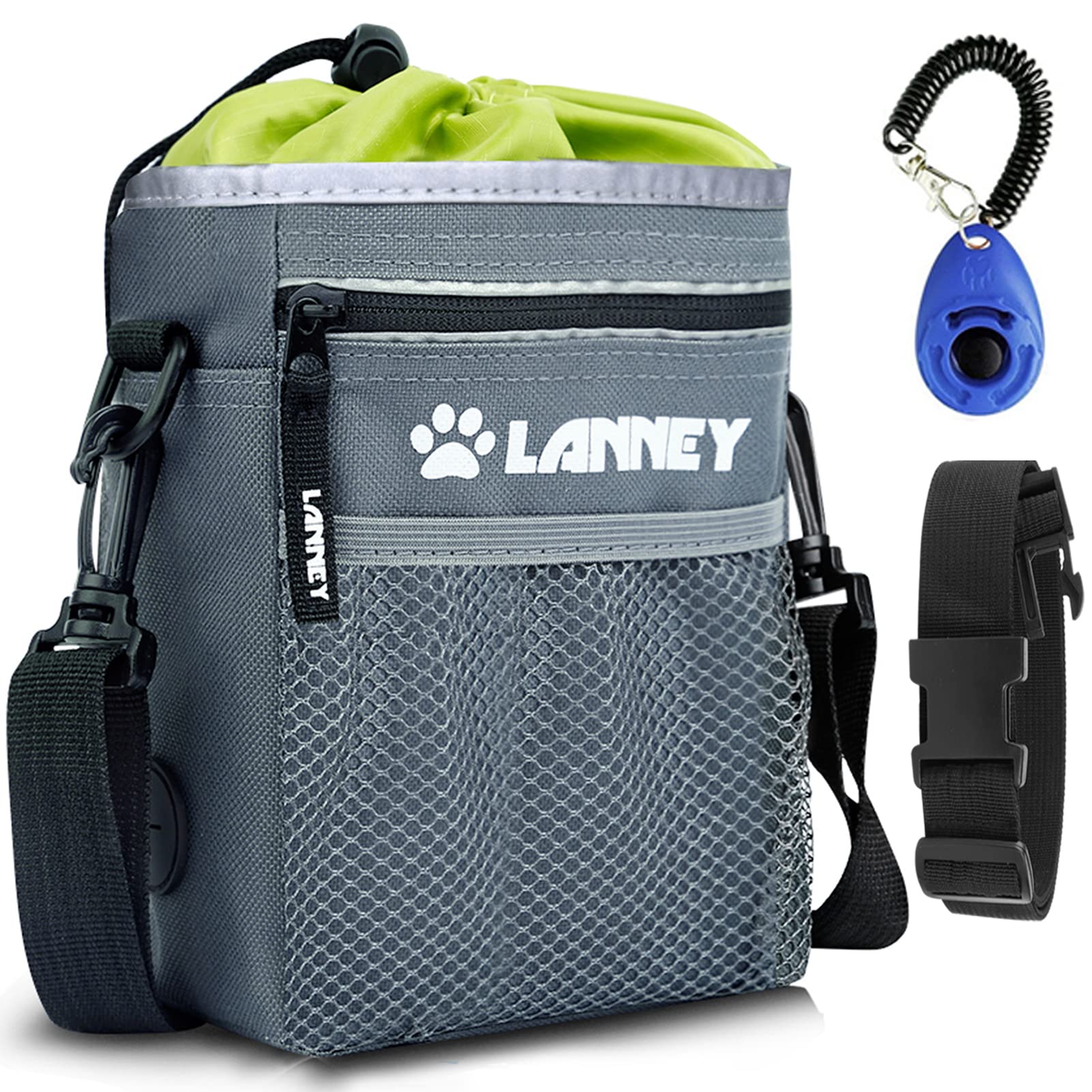 Leckerli-Tasche für Hunde, 3 Tragemöglichkeiten, Hundetrainings-Leckerli-Taschen für Haustier-Training mit Clicker, Schultergurt, einfaches Tragen von Kibble-Snacks, Haustierspielzeug